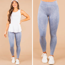 Load image into Gallery viewer, On The Run Slate Blue Ribbed Leggings
