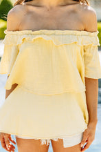 Load image into Gallery viewer, On The Sunny Side Light Yellow Off Shoulder Top
