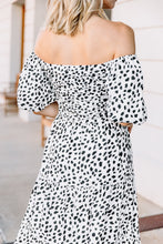Load image into Gallery viewer, I'll Wait For You Off White Spotted Leopard Midi Dress
