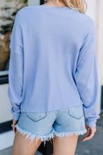 Load image into Gallery viewer, Easy Days Blue Waffle Knit Top
