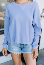 Load image into Gallery viewer, Easy Days Blue Waffle Knit Top
