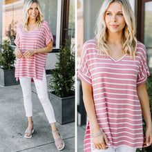 Load image into Gallery viewer, This is No Joke Ash Rose Pink Striped Top
