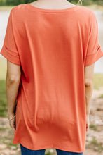 Load image into Gallery viewer, Make Your Life Easy Ash Copper Orange V-neck Top
