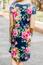 Load image into Gallery viewer, Presentation Of Posh Navy Blue Floral Dress
