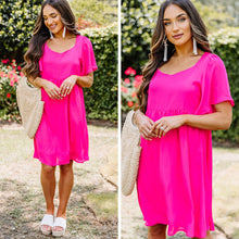 Load image into Gallery viewer, Never Give Up Hot Pink Babydoll Dress
