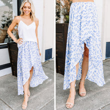 Load image into Gallery viewer, Make A Move Blue Leopard High Low Skirt

