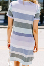 Load image into Gallery viewer, What You Need Blue Striped T-shirt Dress
