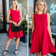Load image into Gallery viewer, Easy To Find Ruby Red Swing Dress

