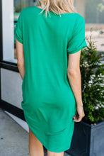 Load image into Gallery viewer, Get To Know Me KElly Green T-shirt Dress
