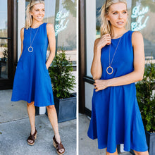 Load image into Gallery viewer, Easy To Find Sapphire Blue Swing Dress

