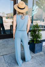 Load image into Gallery viewer, Feeling So Free Slate Blue Jumpsuit
