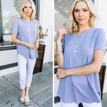 Load image into Gallery viewer, Out and About Ash Lavender Henley Top
