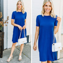 Load image into Gallery viewer, In Your Feelings Mid Navy Blue Flared Dress
