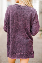 Load image into Gallery viewer, Come Around Blackberry Purple Mineral Wash Sweatshirt
