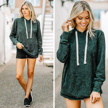 Load image into Gallery viewer, Come Around Forest Green Mineral Wash Hoodie
