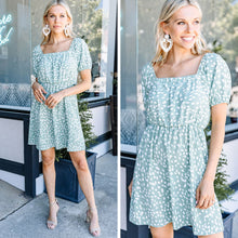 Load image into Gallery viewer, Positive Personality Sage Green Spotted Dress
