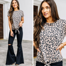 Load image into Gallery viewer, It's A Wonder Mocha Brown Tied Leopard Top

