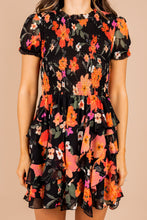 Load image into Gallery viewer, Can't Slow Down Black Floral Dress

