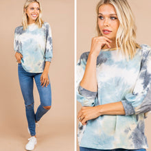 Load image into Gallery viewer, Shine So Bright Gray Tie Dye Top
