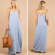 Load image into Gallery viewer, Loving Life Ash Blue Maxi Dress
