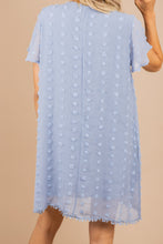 Load image into Gallery viewer, So Thoughtful Light Blue Swiss Dot Dress
