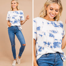 Load image into Gallery viewer, Whatever It Takes Navy Blue Tie Dye Top
