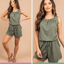 Load image into Gallery viewer, Feeling So Free Light Olive Green Romper
