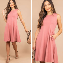 Load image into Gallery viewer, Easy To Find Dusty Rose Pink Swing Dress
