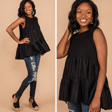 Load image into Gallery viewer, Be Your Everything Black Babydoll Tank

