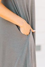 Load image into Gallery viewer, Lean On Me Mid Gray T-shirt Dress
