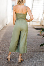 Load image into Gallery viewer, All About You Olive Smocked Jumpsuit
