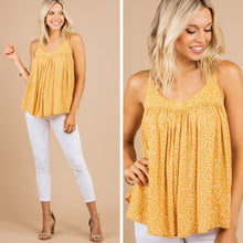 Load image into Gallery viewer, Unique Experiences Mustard Yellow Floral Tank
