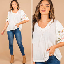 Load image into Gallery viewer, Have It All Cream White Embroidered Top

