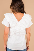 Load image into Gallery viewer, Run Away White Ruffled Top
