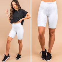 Load image into Gallery viewer, All Eyes On Me Silver Gray Snake Bicycle Shorts
