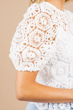 Load image into Gallery viewer, Check In Cream White Crochet Top
