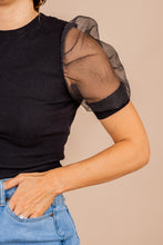 Load image into Gallery viewer, So Enchanting Black Puff Sleeve Top

