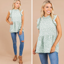 Load image into Gallery viewer, Live Your Life Sage Green Leopard Top
