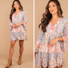 Load image into Gallery viewer, Where It All Begins Blue Floral Dress
