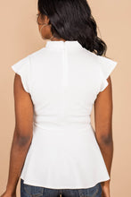 Load image into Gallery viewer, Just Can't Wait Ivory White Ruffled Sleeve Top
