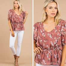 Load image into Gallery viewer, Can't Get You Off My Mind Mauve Pink Floral Top

