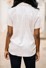 Load image into Gallery viewer, All My Love Cream White Satin Leopard Blouse
