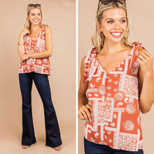 Load image into Gallery viewer, Please Be The One Salmon Orange Paisley Tank
