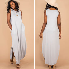 Load image into Gallery viewer, All Day Adventures Light Gray Tank Maxi Dress
