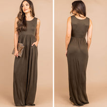 Load image into Gallery viewer, Speak With Kindness Olive Green Empire Maxi Dress
