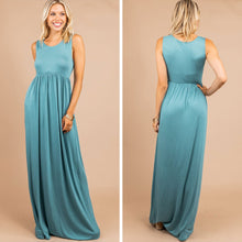 Load image into Gallery viewer, Speak With Kindness Dusty Teal Empire Maxi Dress
