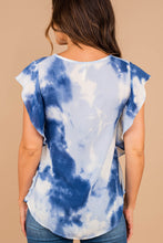 Load image into Gallery viewer, Give You Some Advice Blue Tie Dye Top
