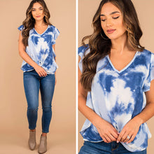 Load image into Gallery viewer, Give You Some Advice Blue Tie Dye Top
