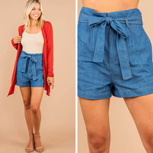 Load image into Gallery viewer, Lift Your Spirits Indigo Blue Paperbag Shorts
