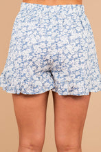 Load image into Gallery viewer, Prepare Your Love Light Blue Floral Shorts
